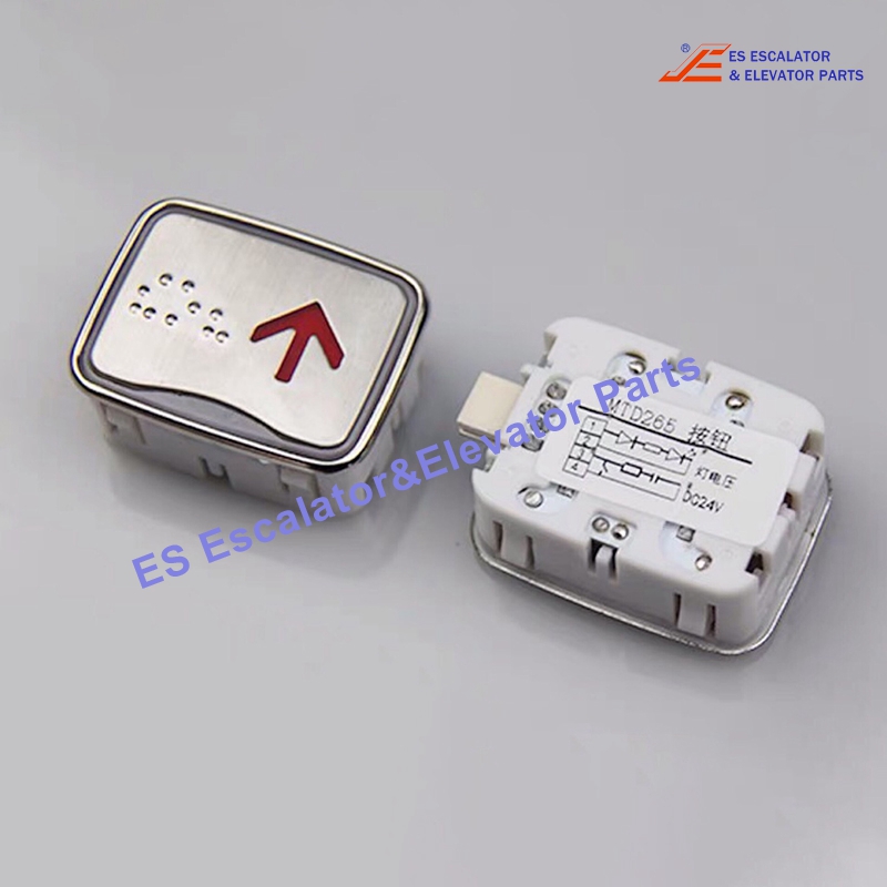 MTD-265 Elevator Push Button A4J12291 Square Type Red Light DC24V With or Without Braille 30.5*40mm Use For Lg/sigma