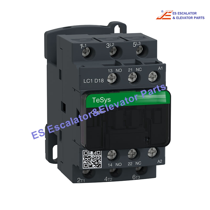 LC1D18F7 Elevator Contactor 3P(3 NO) AC-3/AC-3e <= 440V 18A-110VAC Coil Use For Schneider