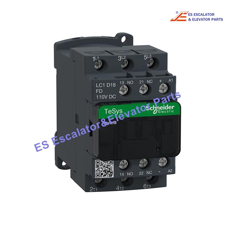 LC1D18FDC Elevator Contactor 3P(3NO) AC-3/AC-3e <=440V 18A 110VDC Coil Use For Schneider
