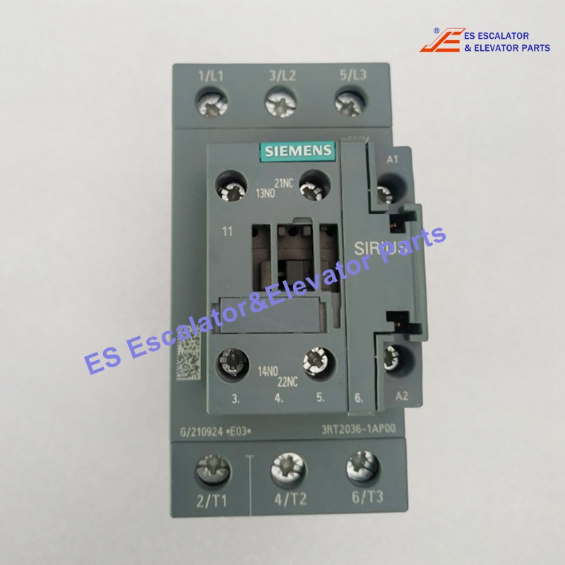 3RT2036-1AP00 Elevator Power Contactor AC-3 51A 22KW/400V 1NO+1NC 230VAC 50HZ 3-Pole Use For Siemens